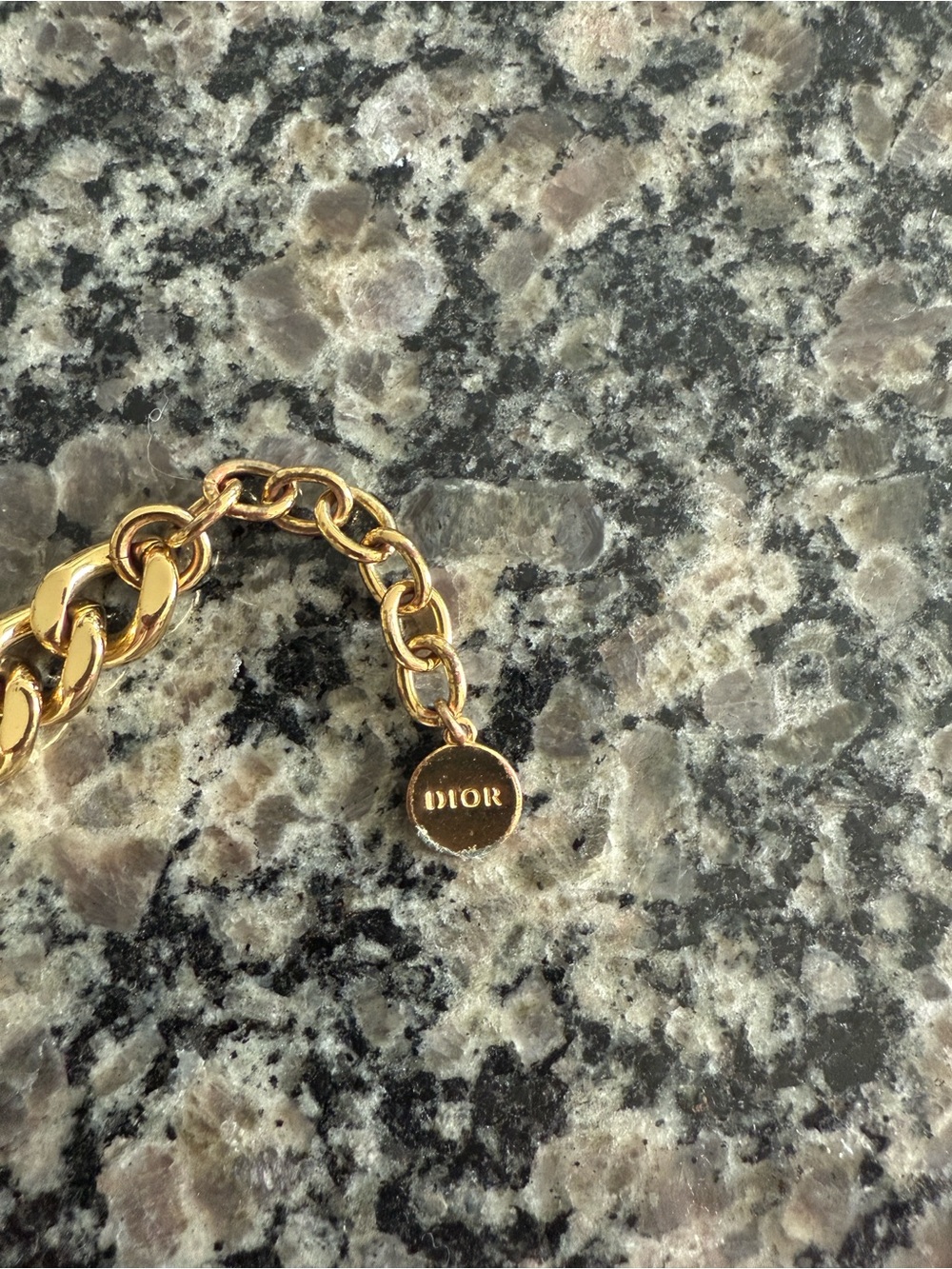 Authentic Dior Gold-Tone CD Logo Chunky Chain Bracelet - Picture 5 of 7